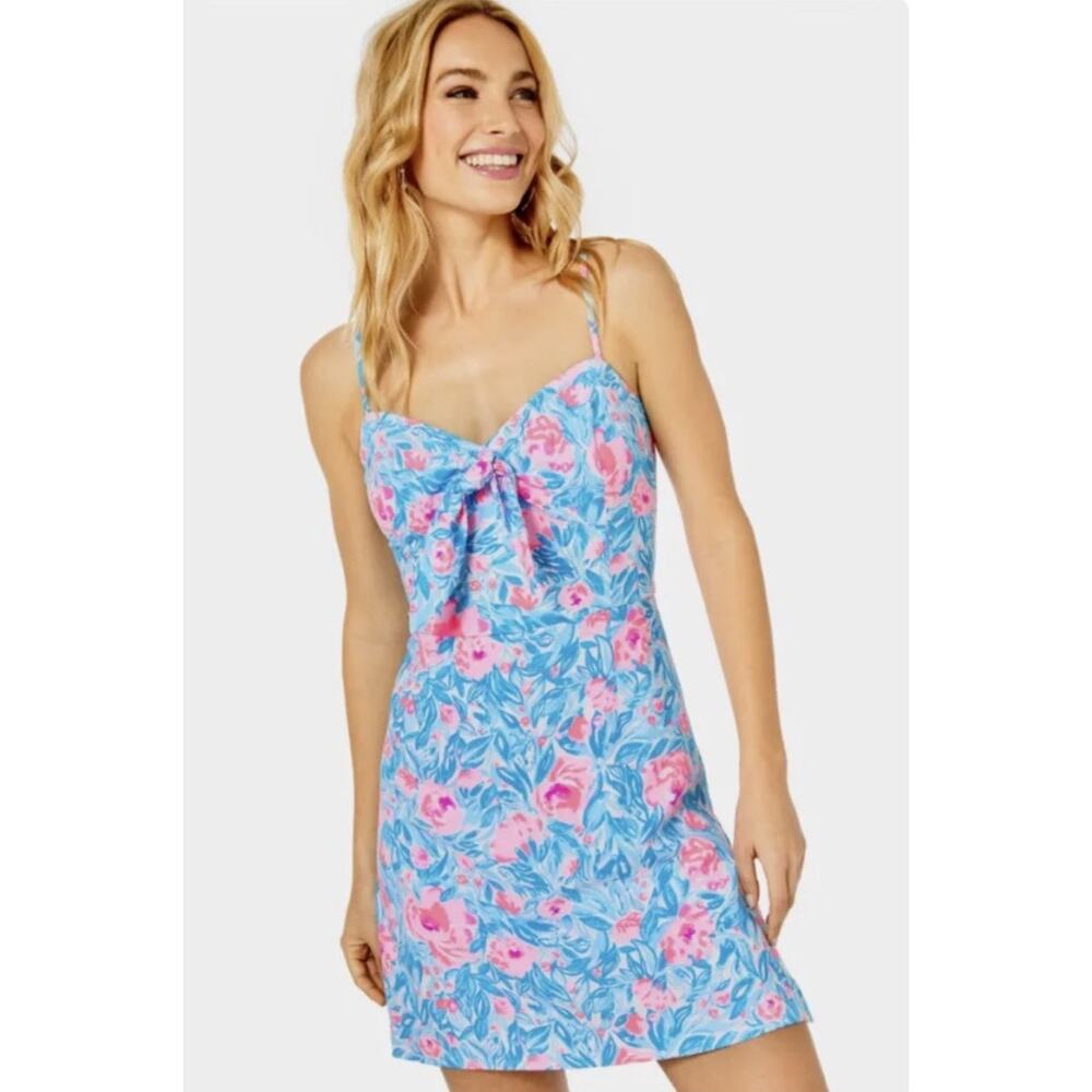 Lilly Pulitzer Bente Romper Dress in Bondi Blue My Little Peony with Shorts 8